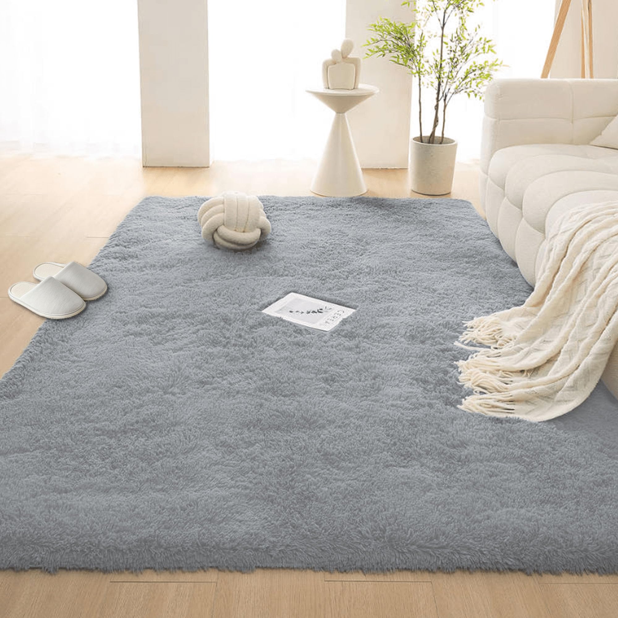 Tapis salon shaggy poil long antidérapant et grand format