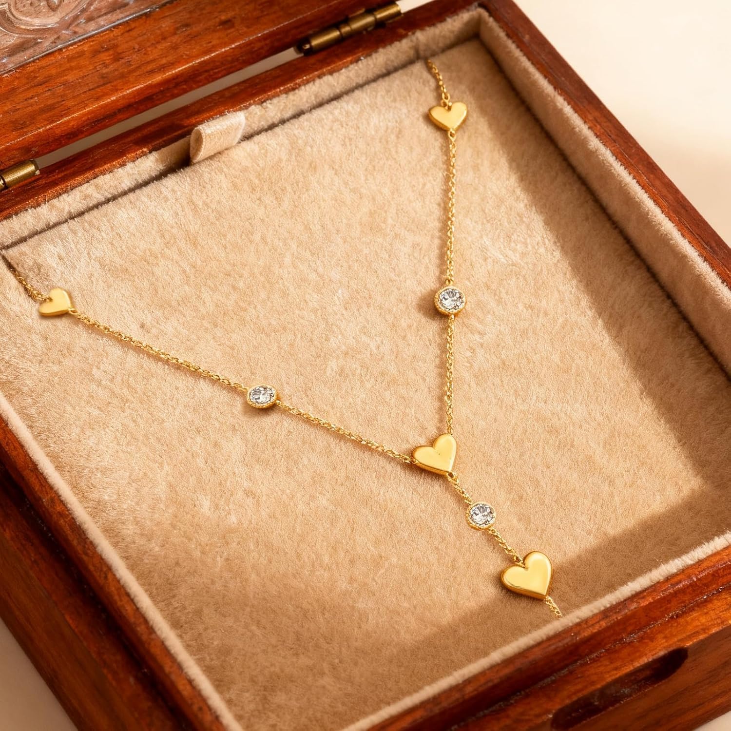 Long Gold Necklace for Women Dainty Heart Rhinestone Y Statement Chain Necklace Birthday Valentines Day Gifts Jewelry Gifts - Image 6