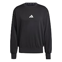 adidas Uomo Essentials FEELCOZY Fleece Sweatshirt, Black/White