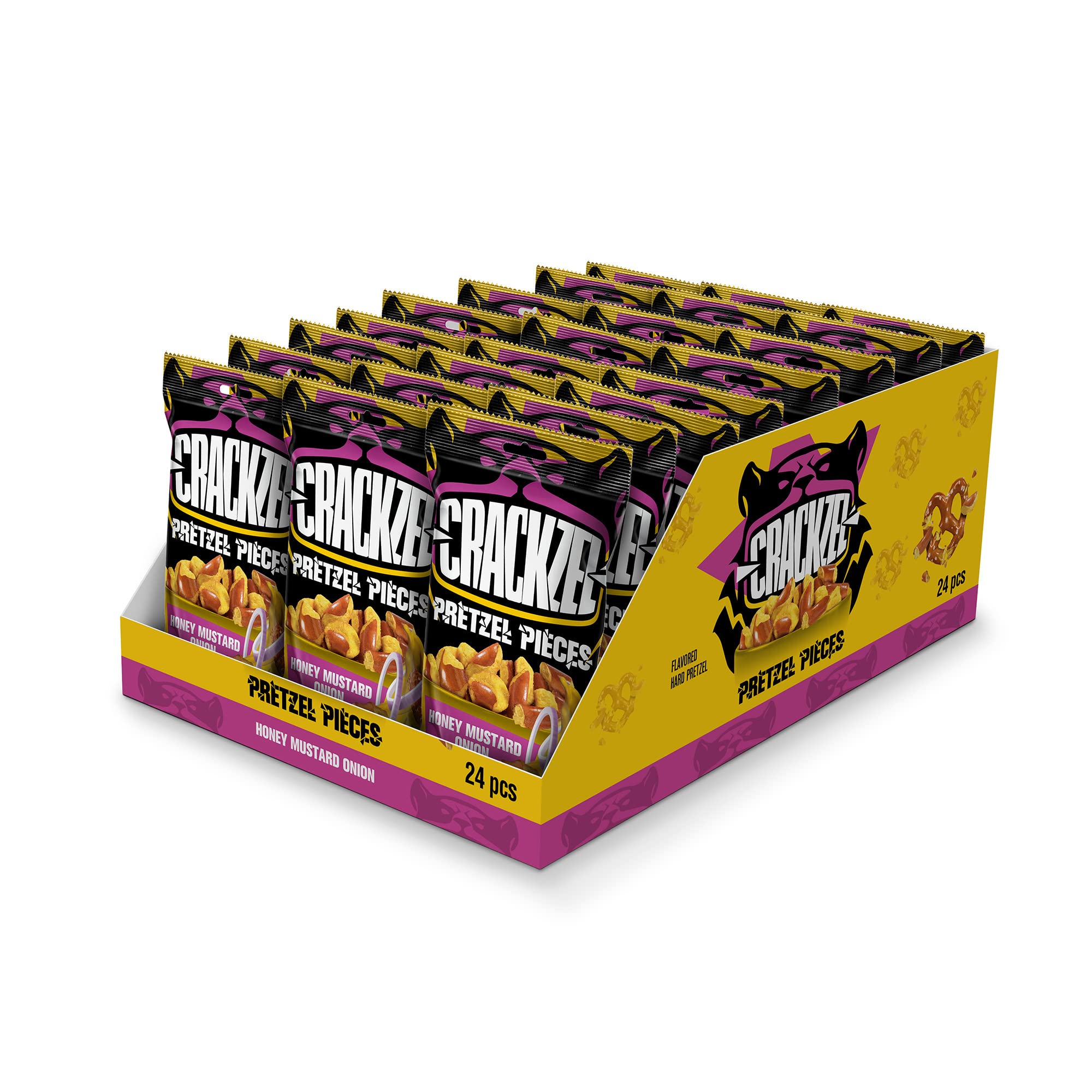 Crackzel Honey Mustard Onion Pretzel Pieces 24 x 85 gr