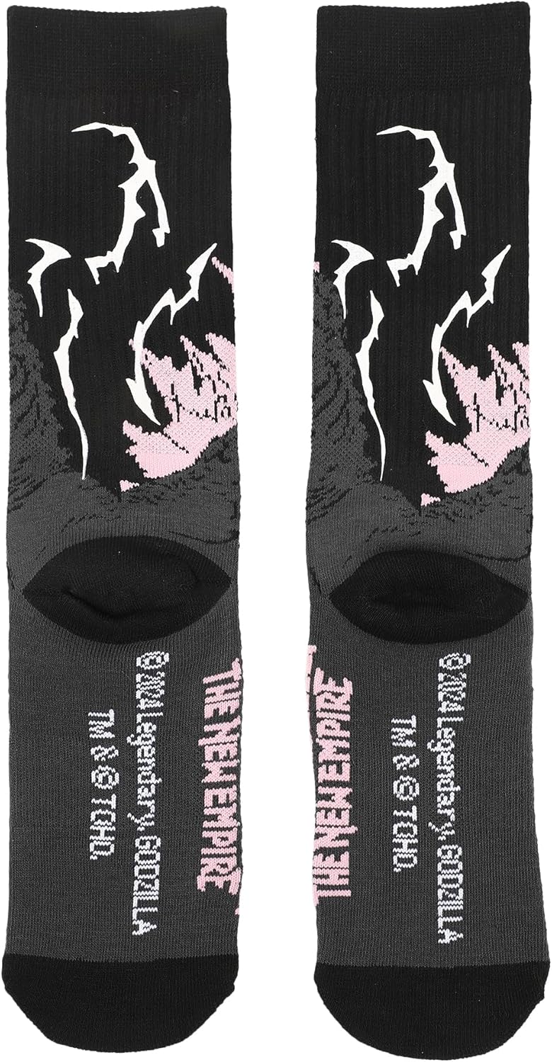 Bioworld Godzilla Vs. Kong The New Empire UV Color Change Godzilla Adult Athletic Crew Socks-OSFA - Image 4