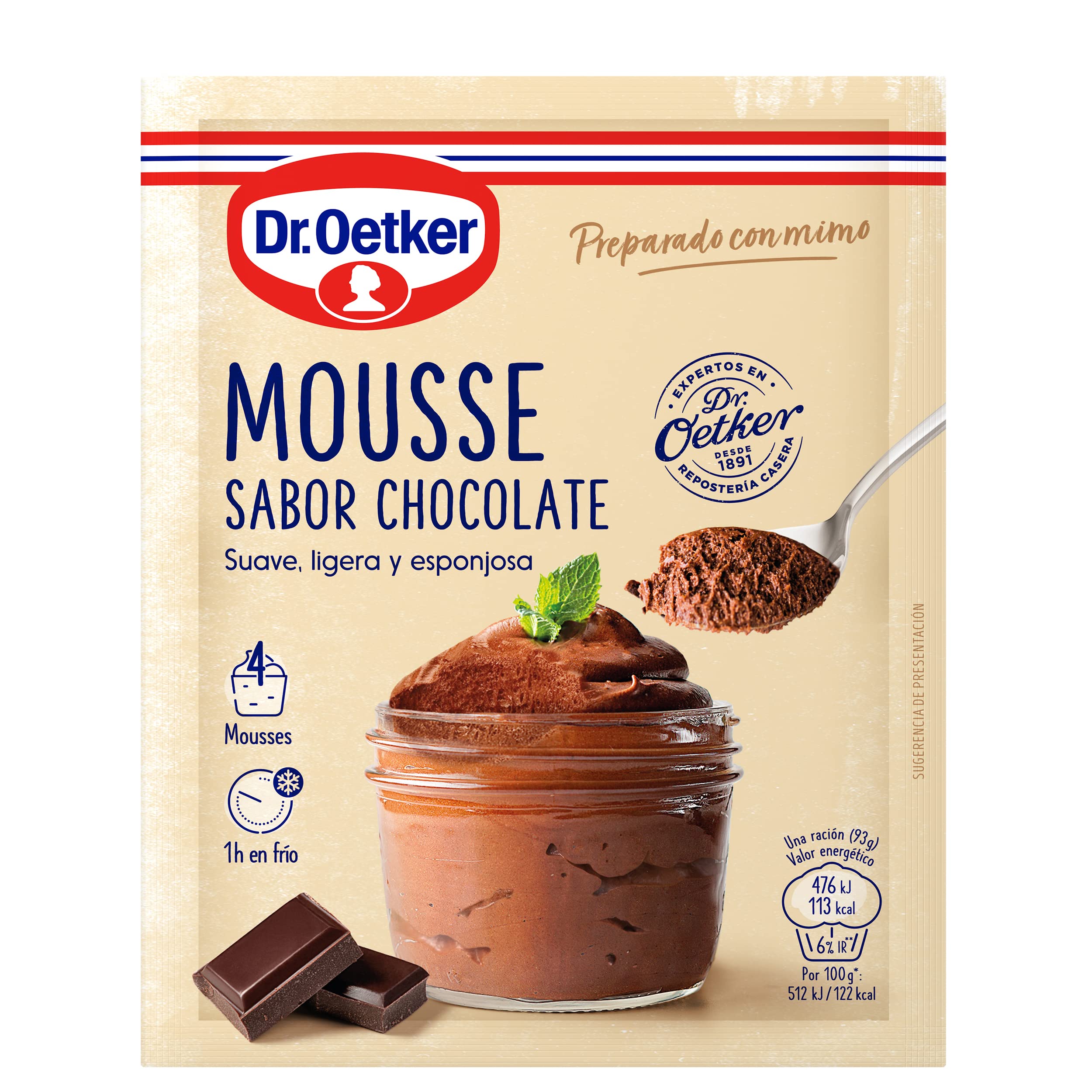 DR. OETKER Mousse de Chocolate, Preparado para Mousse 73g