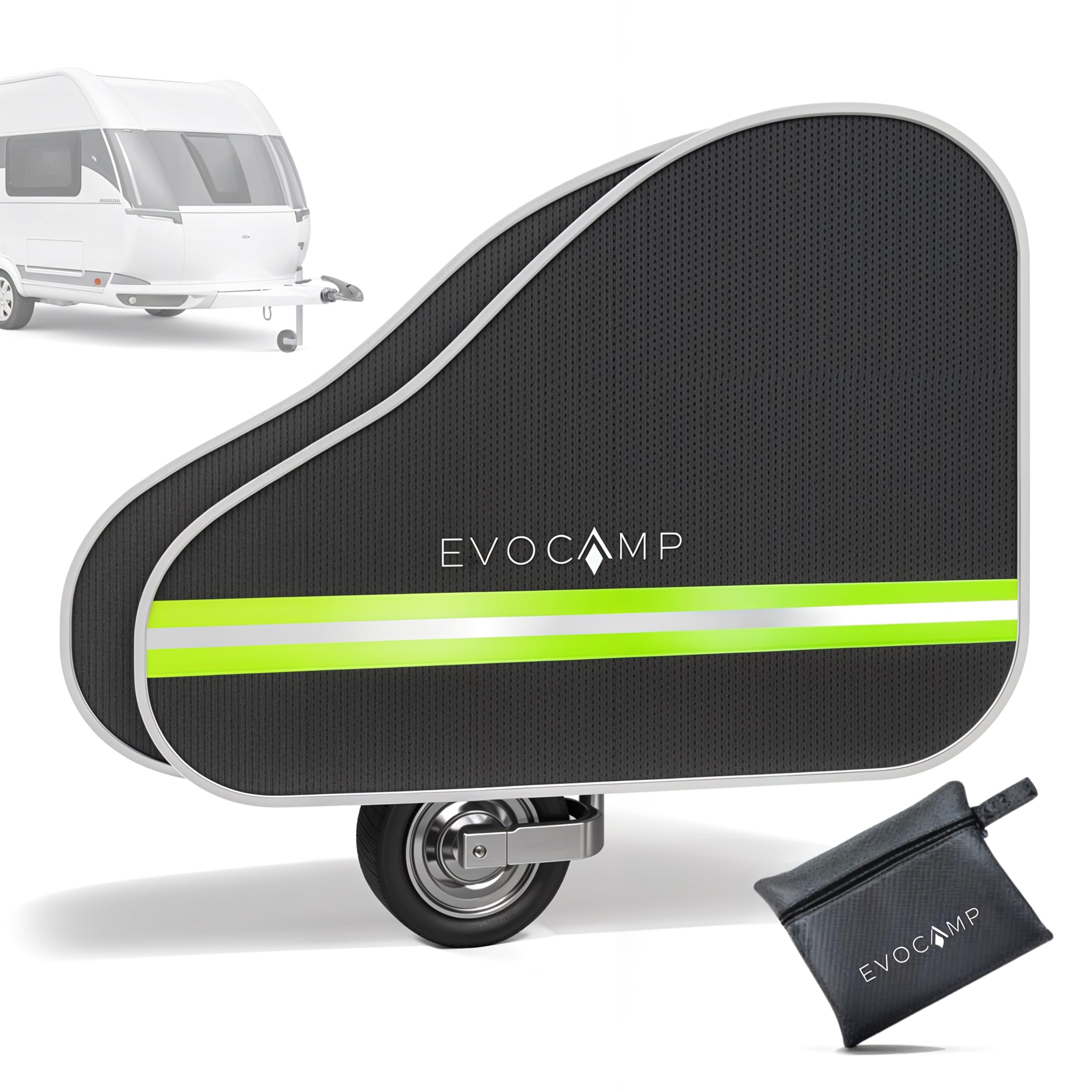 EVOCAMP Deichselabdeckung Wohnwagen, wasserdichte Deichselhaube Wohnwagen, Anhängerkupplung Abdeckung, Doppel-Klickverschluss, mit Tragetasche, ideal für Anhänger, Pferdeanhänger, Bootsanhänger
