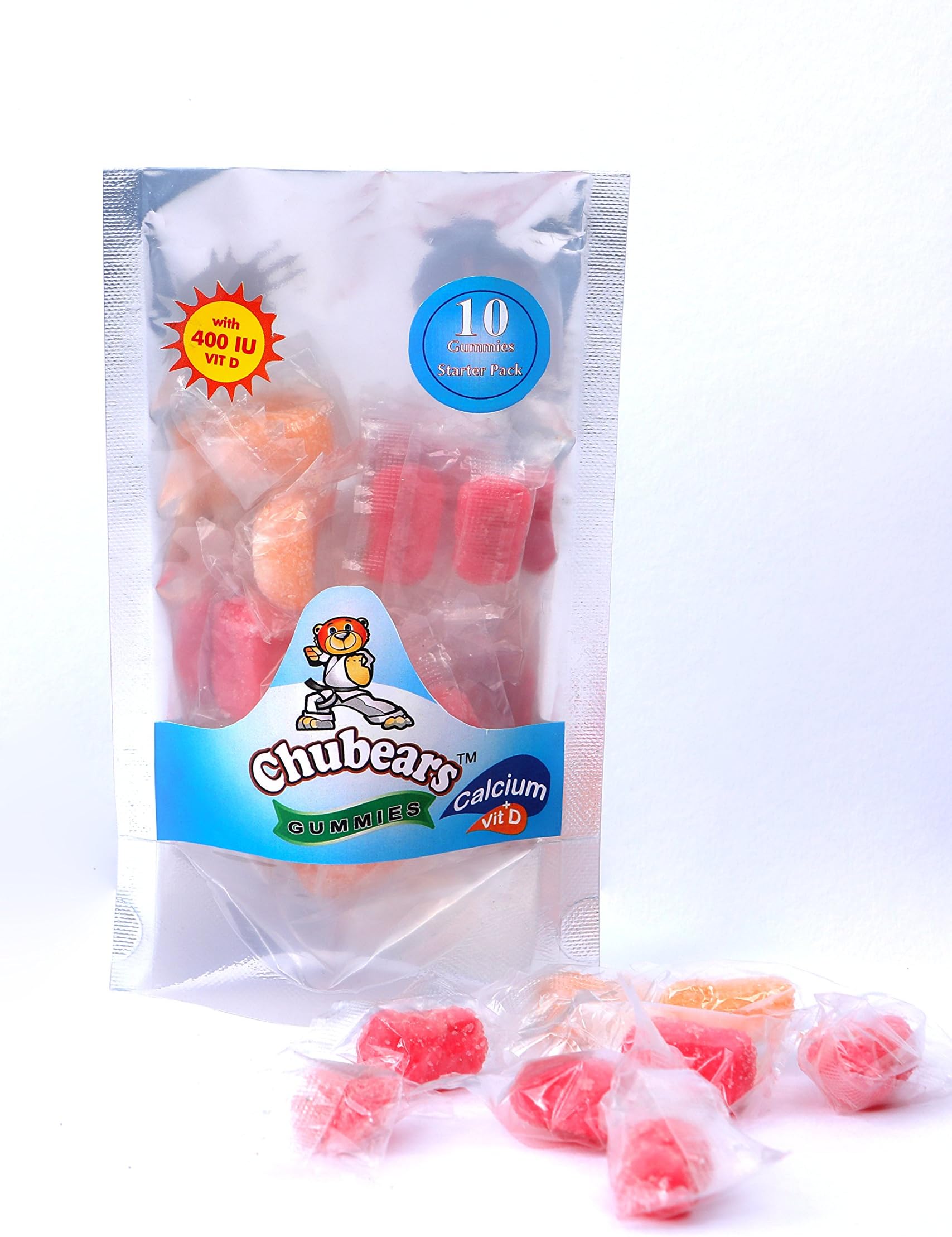 Chubears Calcium Plus Vitamin D Gummy (400 IU) (Starter Pack of 10)