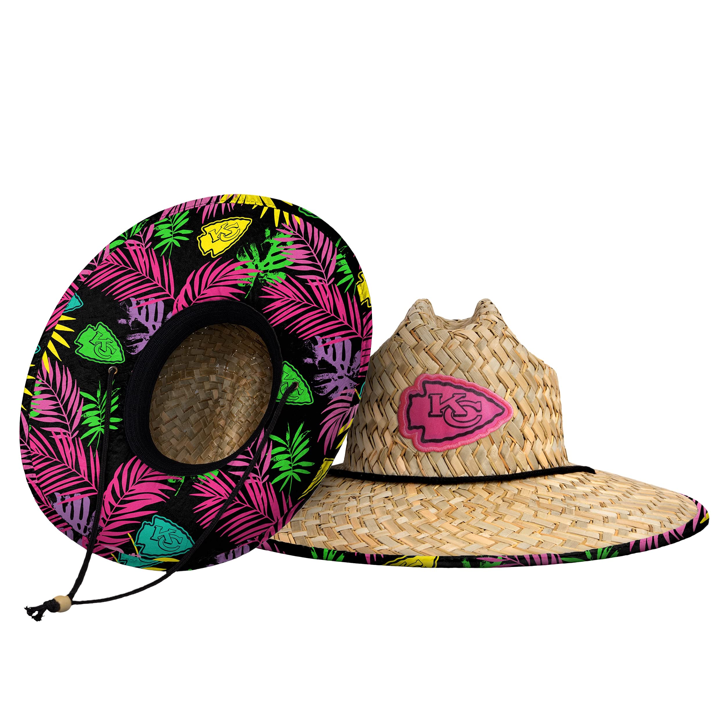 FOCO Men's NCAA College Team Logo Floral Straw Sun Hat