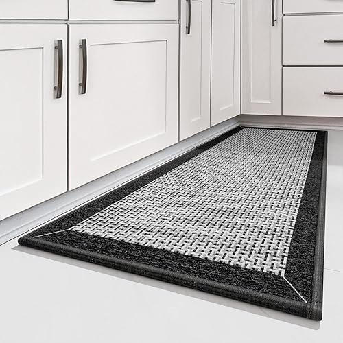 Miniatura 1 de Cognitixx Alfombras de cocina, antideslizantes, lavables, tapetes de cocina absorbentes con respaldo de goma, tapetes tejidos duraderos para cocina,