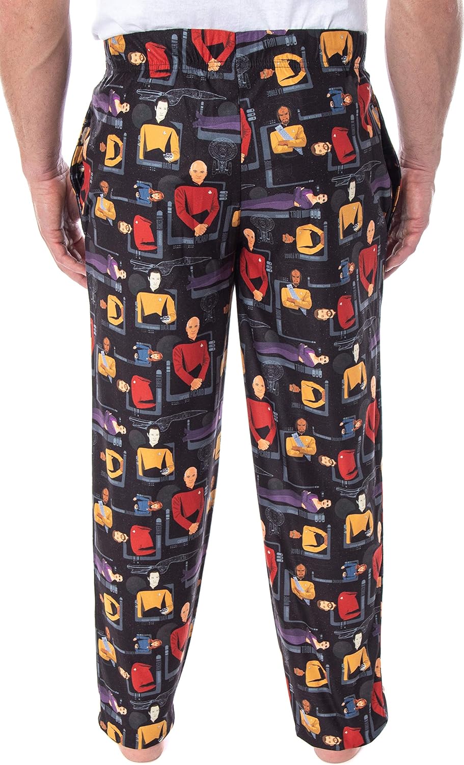 Star Trek The Next Generation Men's Allover Character Adult Lounge Sleep Pajama Pants - Image 3