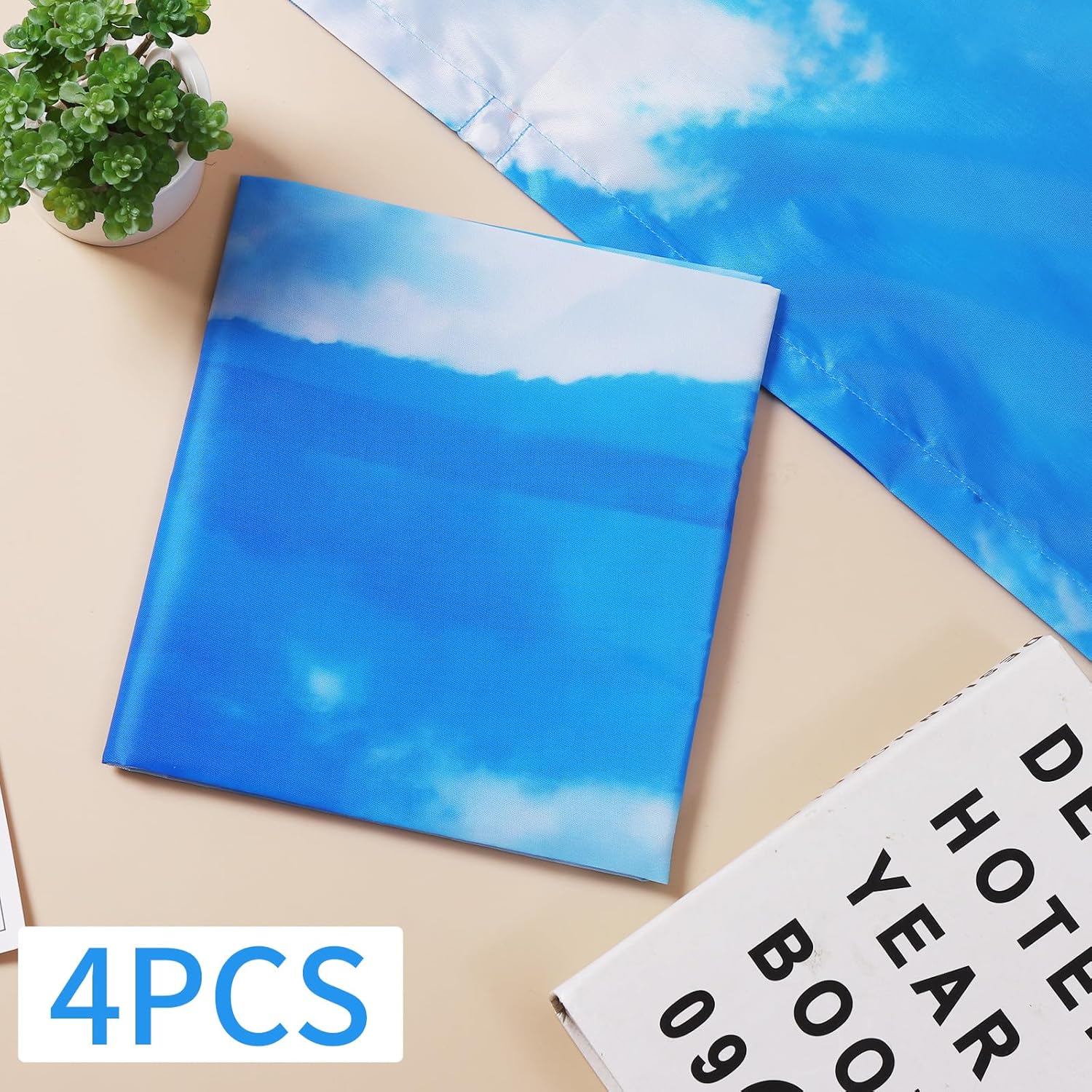 Torixqi 4 Pcs Fluorescent Light Covers - Light Covers for Ceiling Lights Classroom, Magnetic Light Filters for Office, Hospitals, Home 4 x 2 Feet (Blue Skies & White Clouds)