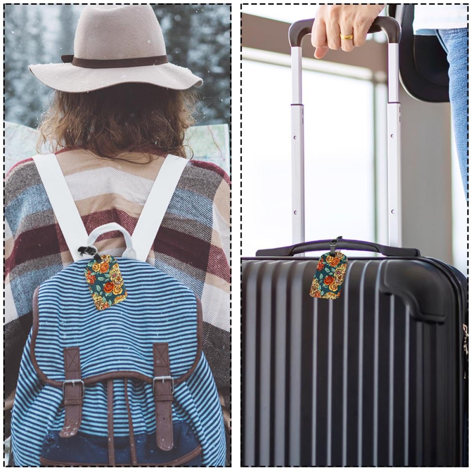 Lot De 2 étiquettes De Bagage En Cuir, étiquettes De Voyage En