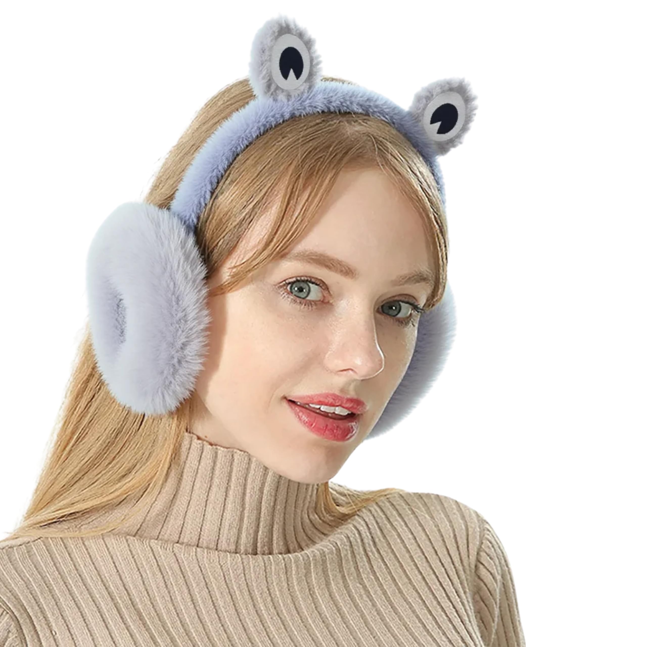 tomorrow fashion TOMORROW Ear Muffs for Women - Winter Ear Warmers - Soft & Warm Cable Knit Furry Fleece Earmuffs - Ear Covers for Cold Weather-picture-56