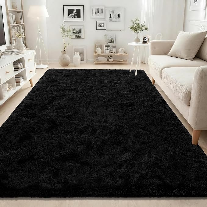 Tapete Negro Shaggy Super Suave 121x72 cm miniatura 2