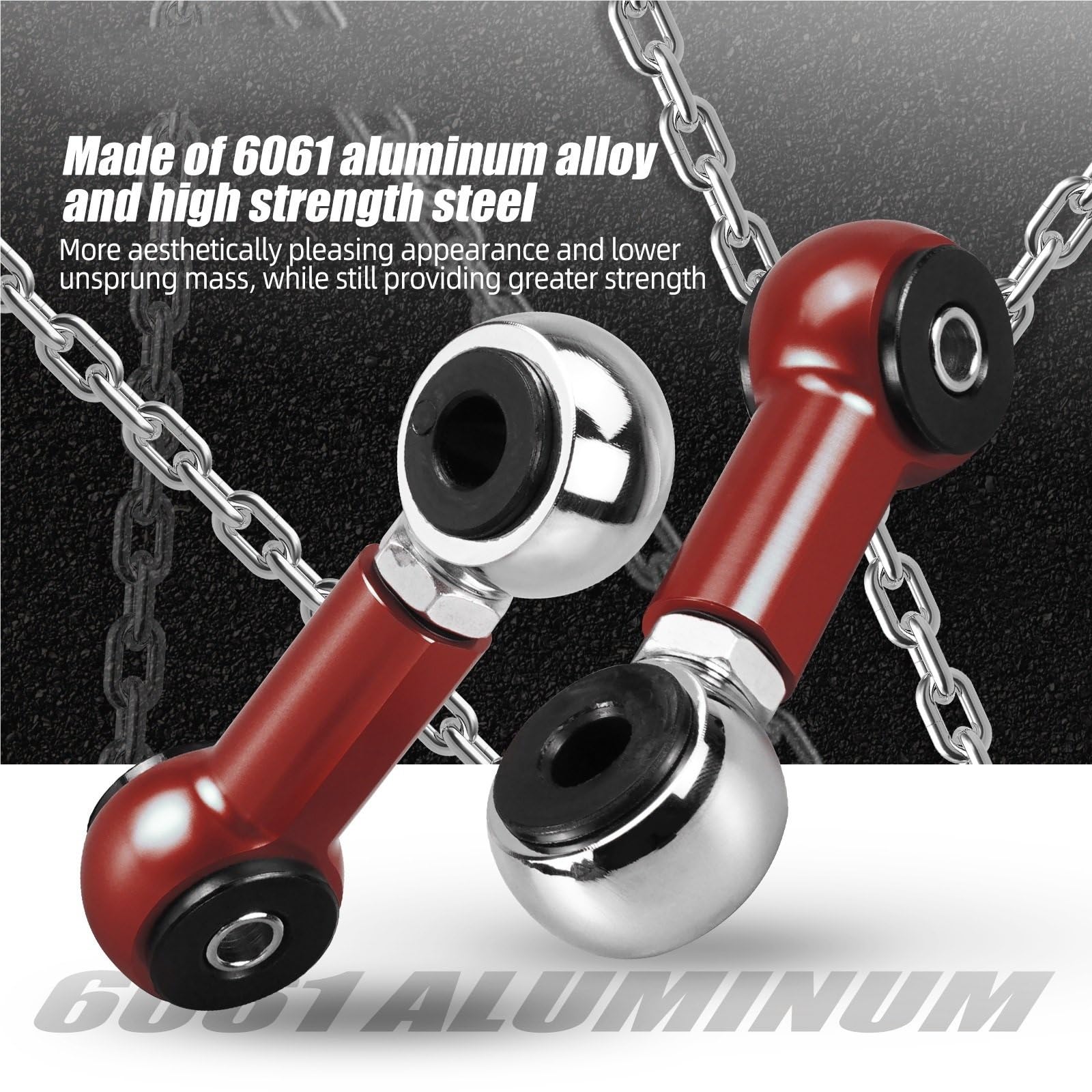 zestaw stabilizatora Regulowany tylny drążek stabilizatora, zestaw łączników stabilizatora pasujący do BMW E46 320i 325i 328i 330i 330d 320d 1999-2006 Stabilizatory Poprzeczne(Red)