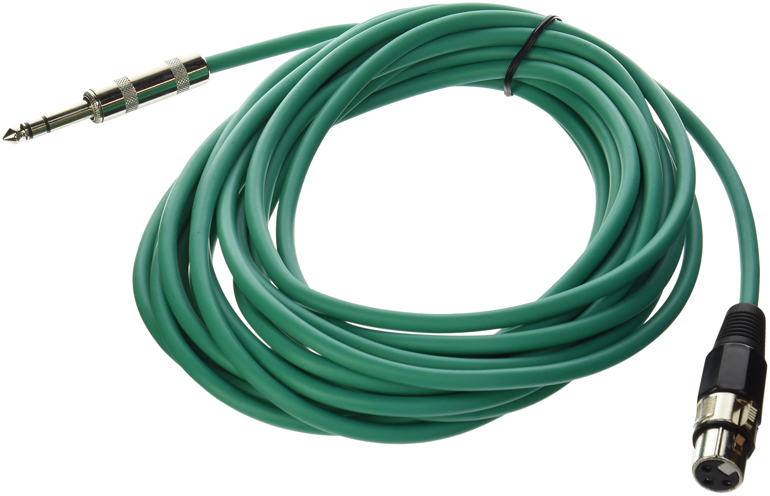 Seismic Audio – satrxl-f25green – 25 pies verde XLR hembra a 1/4 pulgadas TRS Cable Patch Cables de serpiente – equilibrado
