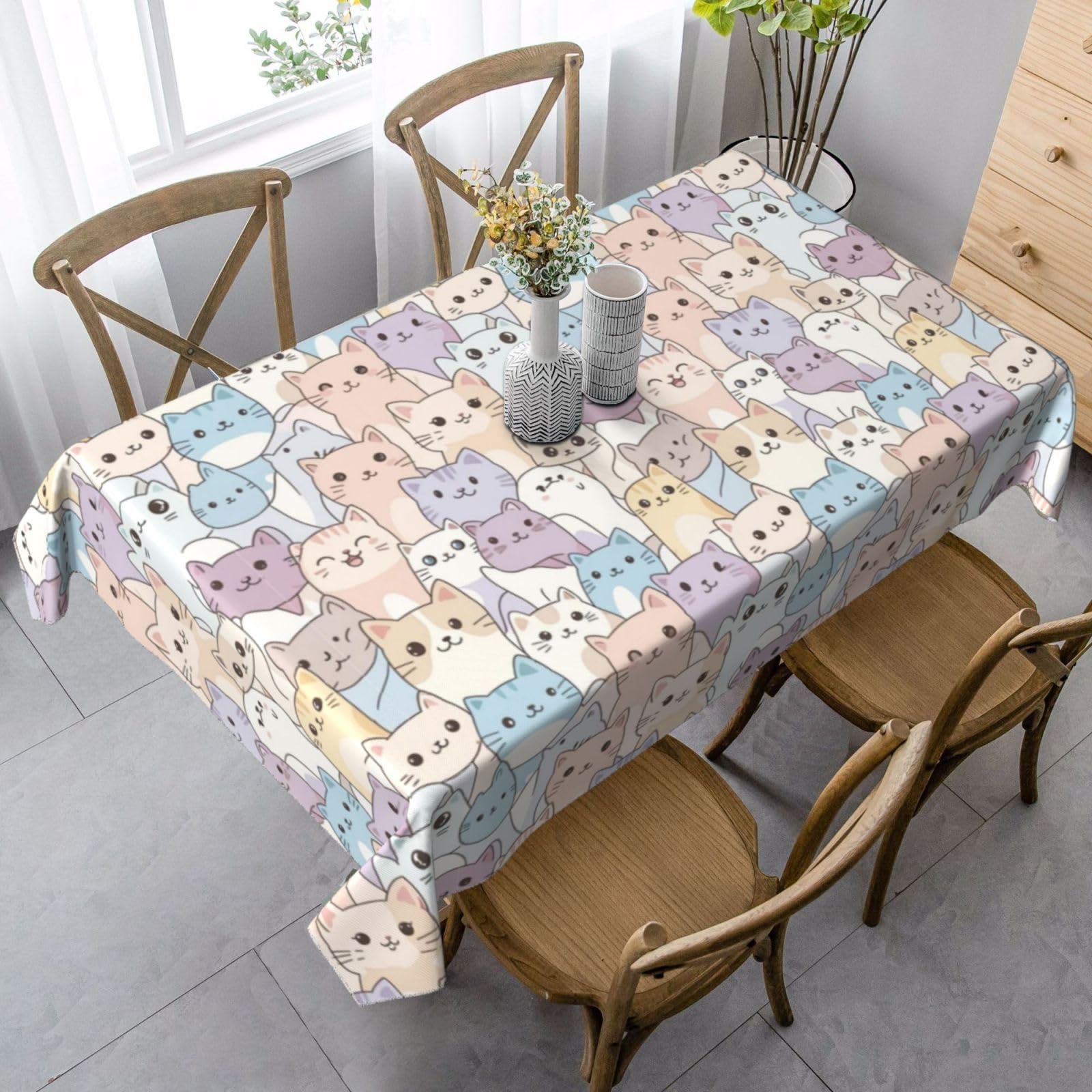 Nappe chat coloré pour pique-nique en plein air et décoration de table festive