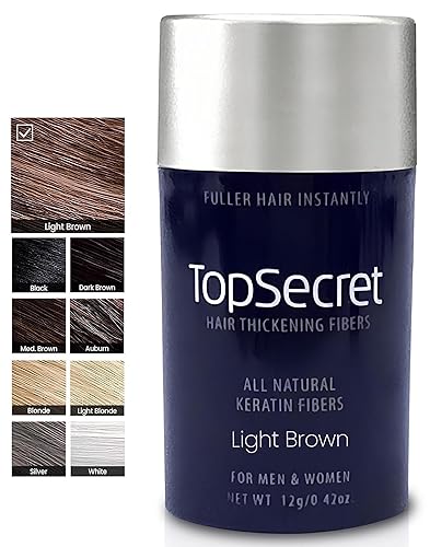 Top Secret Recambios de fibras de construcción para engrosar el cabello, relleno de cabello natural e indetectable, para hombres y mujeres, rellena