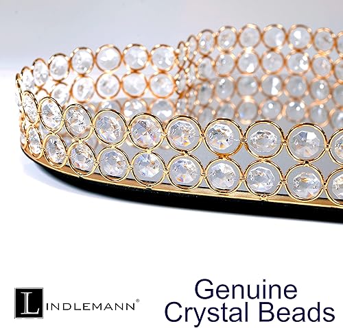 Miniatura 106 de Bandeja de tocador de cristal decorativa con espejo, bandejas de perfume para maquillaje, almacenamiento de cosméticos, organizador de Bandeja