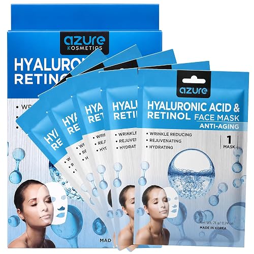 Azure Cosmetics Retinol & Hyaluronic Acid Firming Face Mask 5 Pack