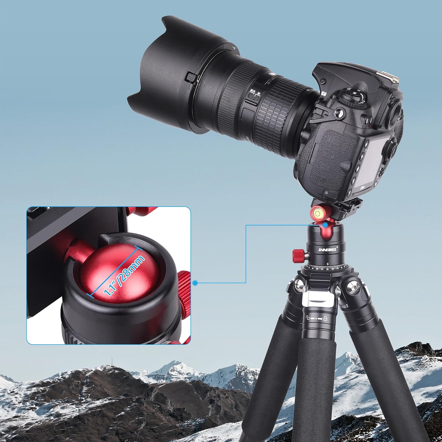 Aluminum Panoramic Ball Head – 360° Precision Panorama Base with Arca-Swiss Quick Release Plate, 5kg/11lbs Load Capacity, Compatible with DSLR, Mirrorless, Smartphone, Action Camera