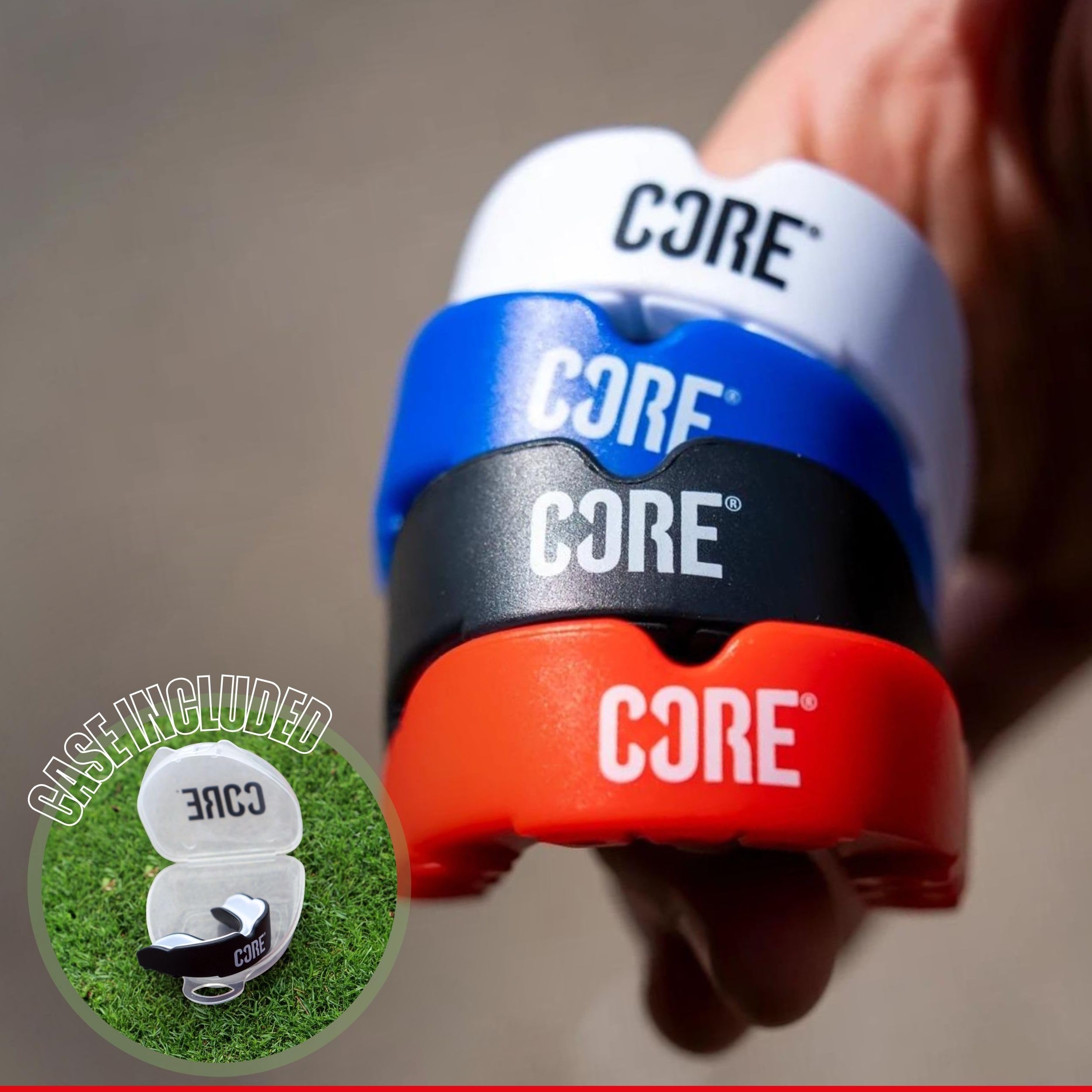 CORE Protection Mouth Guard with Case Slim Fit Gum Shield Suitable for Kids Teens & Adults for All Contact Sports BMX - Image 2