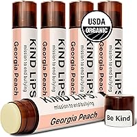 Vista 11 de Kind Lips Georgia Peach Organic Lip Balm Natural Hidratante Lip Care Paquete de 2