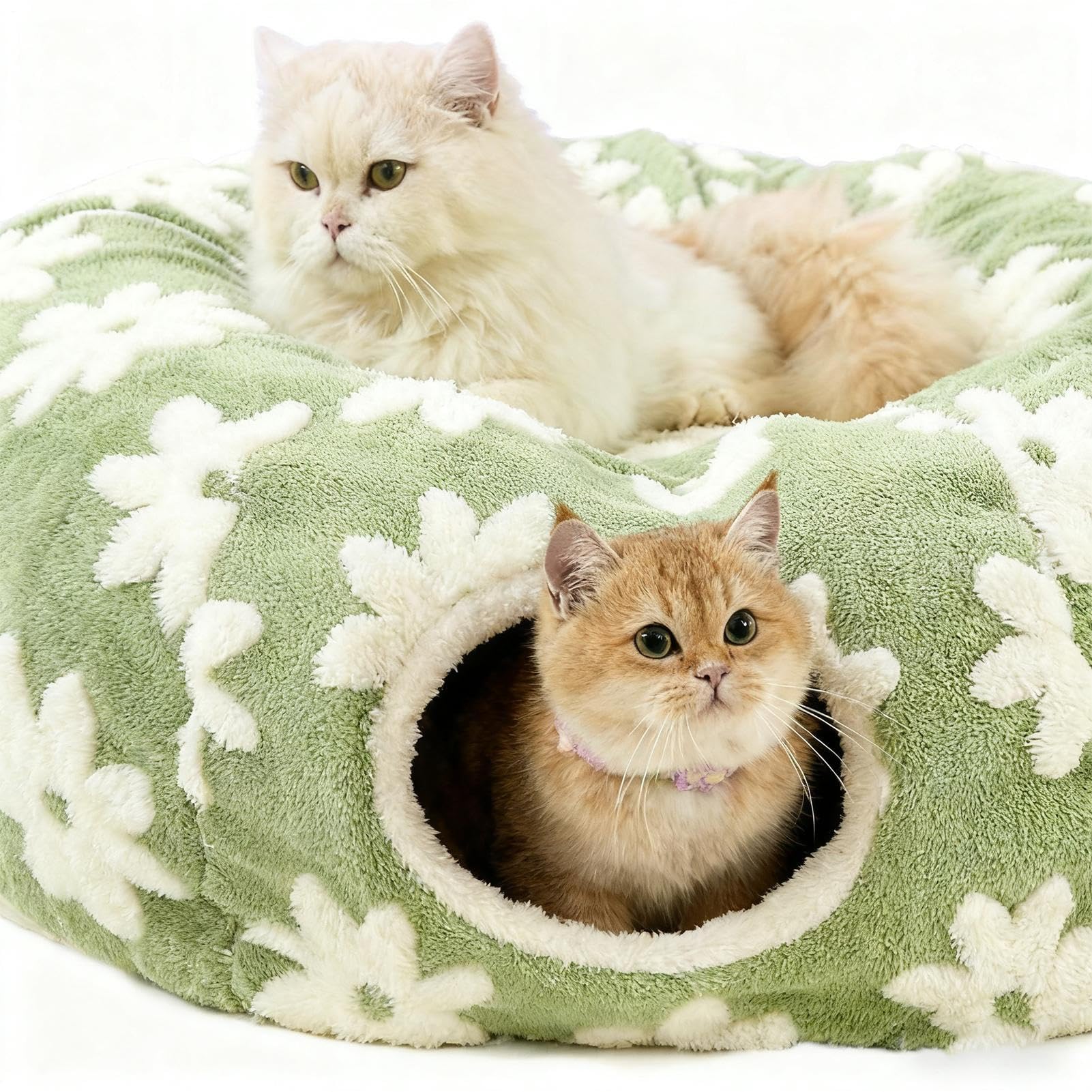 Tunnel De pour Chat Caverne en Peluche Douce Lavable avec Balle | Jouet Tunnel Pour Chat Interactif Avec Design Pour Ramper Divertissement Mastication Intérieur Extérieur Lapin