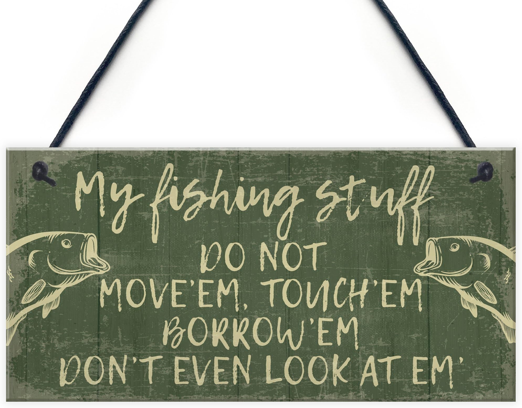 Red Ocean Funny Fishing Fisherman Stuff Sign Garden Shed Man Cave Plaque Grandad Dad Son Gift