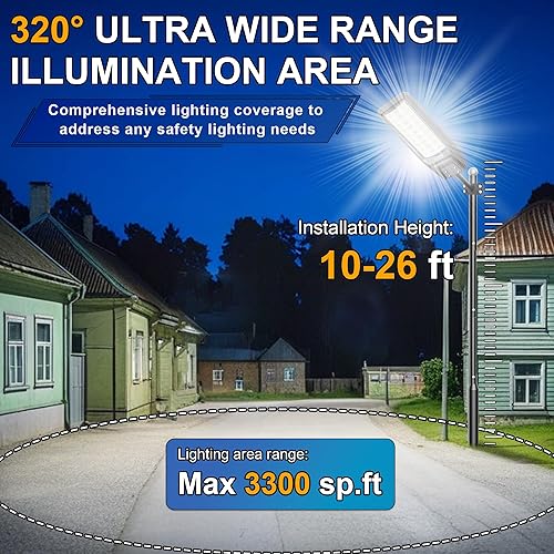 Miniatura 3 de Luz solar de calle de 8500 W, impermeable, 250000 lúmenes, luz comercial grande, funciona con energía solar, luces de inundación LED de seguridad