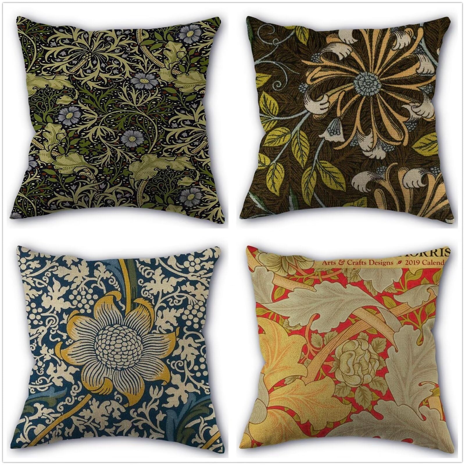 verde de la vendimia 4 pcs Fundas de Cojín,80x80cm Square Double Sided Super Soft Cojines Navideños,Funda Almohada Decorativa para Invierno,para Sofá Coche Cama Sillas Decoracion Hogar Cojines P1-142