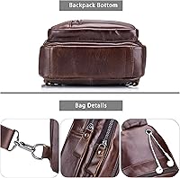 Vista 77 de LUKZIJAES Bolso bandolera de cuero genuino para hombre marrón (#1-Brown)