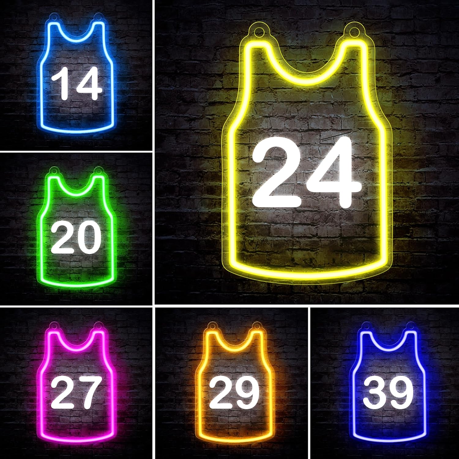 Personalized Basketball Jersey Number Neon Sign, Attivolife Light up Basketball Club Room Wall Decor Custom LED Light, Sport Christmas Birthday Gifts for Basketball Lover Man Boy Teen