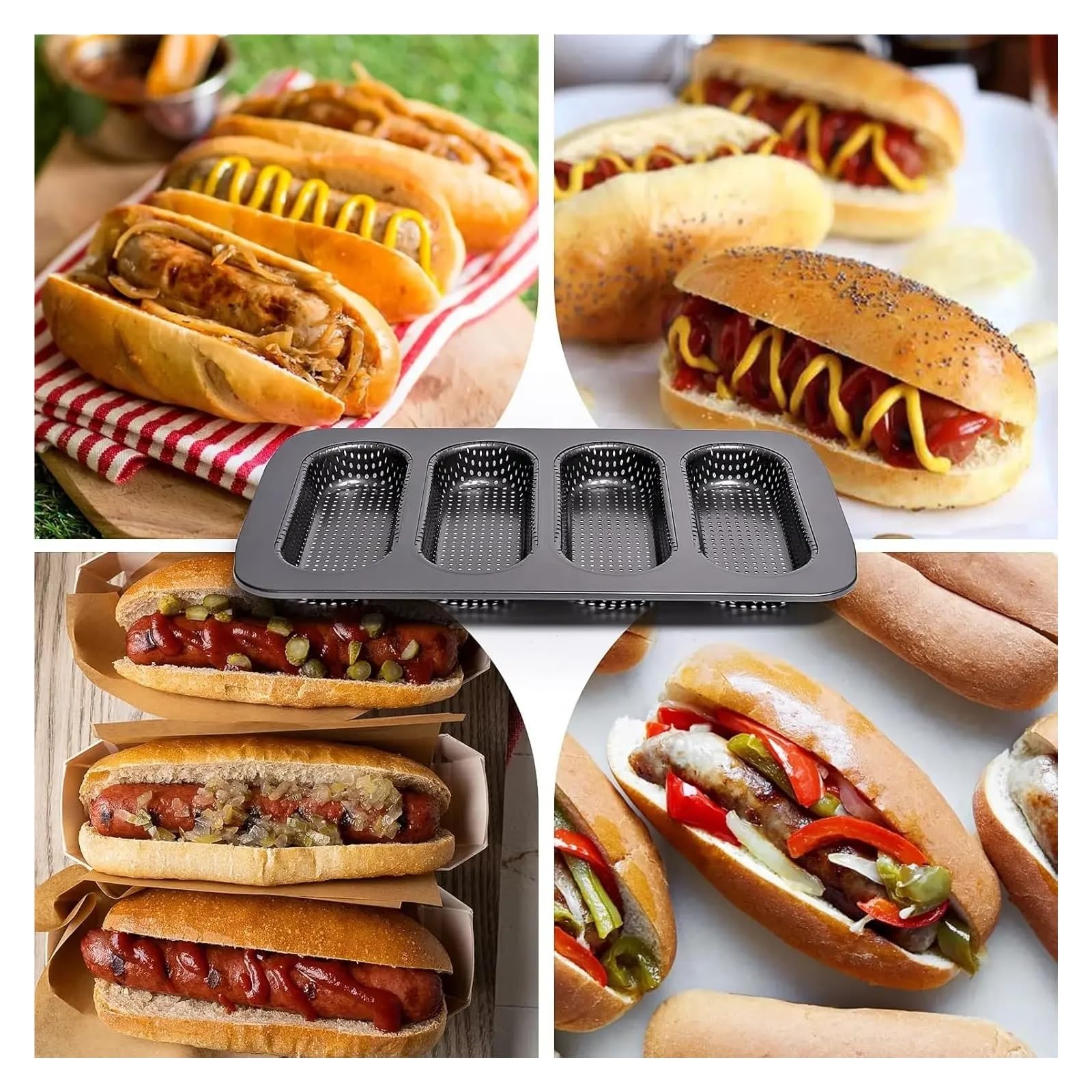 Backblech Carbon Stahl Hot Dog Baguette Form Französisch Toast Mini Kuchen Haushalt Backen Werkzeuge Antihaft Leicht Fallen Sandwich Backblech