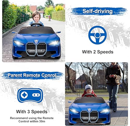 Miniatura 4 de JSLOVE - Coche eléctrico para niños, auto de paseo con control remoto, auto de juguete alimentado por batería de 12 V para niños en edad preescolar