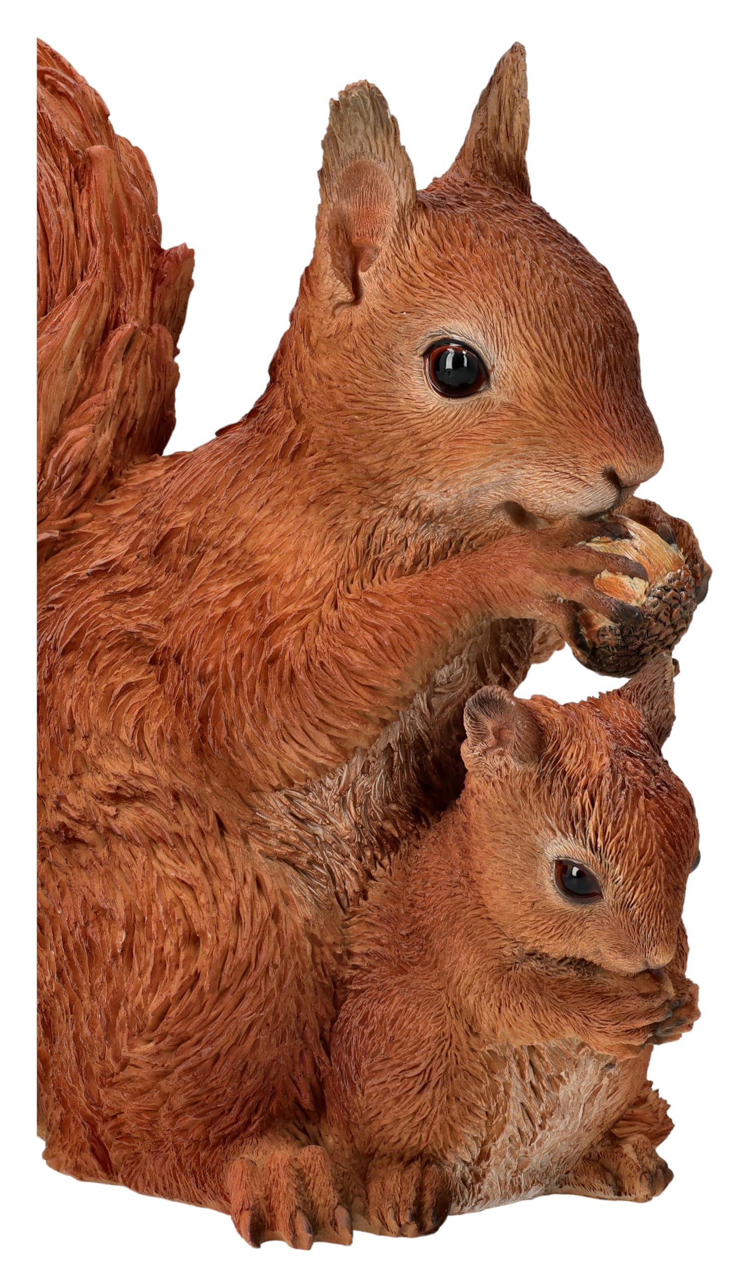 Figuren Shop GmbH Gartenfigur Eichhörnchen mit Kind – liebevolle Tierfigur von HotAnt, naturgetreue Deko 20 cm