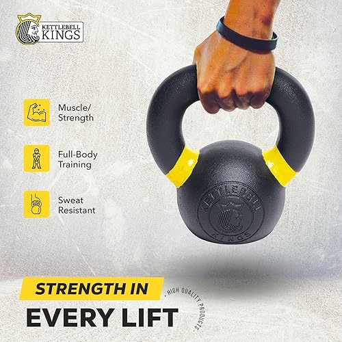 Miniatura 11 de Kettlebell Kings Pesas rusas con recubrimiento en polvo de 4 a 105.8 lbs | Pesas de mano Equipo de gimnasio y juegos de entrenamiento de fuerza para