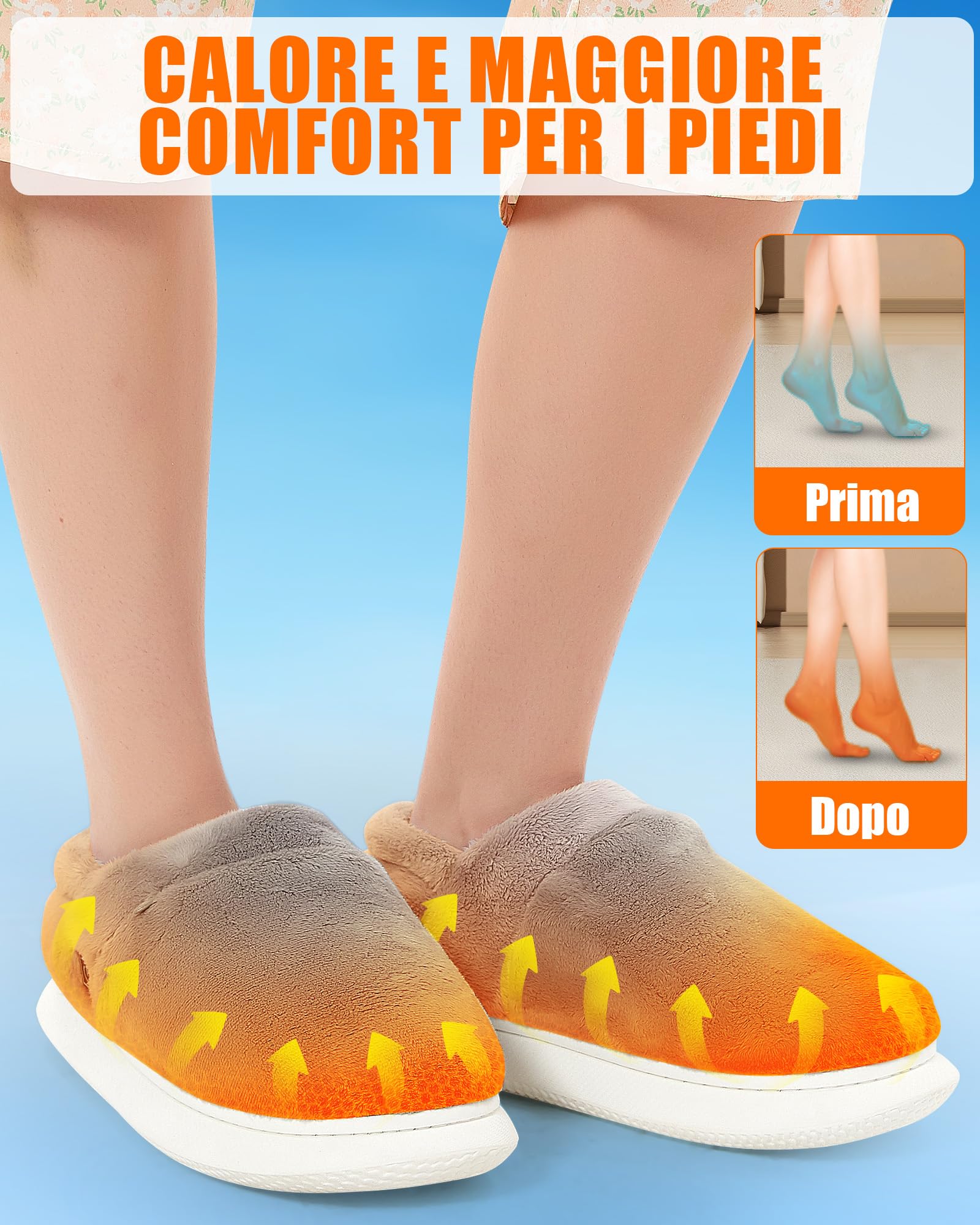 Zapatillas Calefactables Hombre y Mujer – Pantuflas Calefactables Eléctricas con 2 Baterías 4000mAh y Tecnología de Calentamiento Mejorada para Casa y Oficina