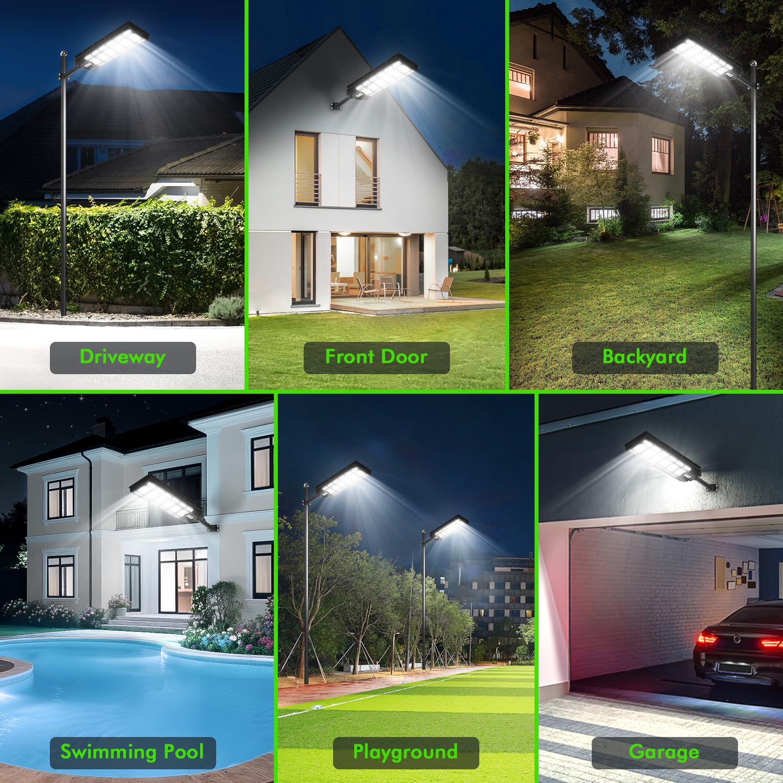 LED Réverbères Solaire Exterieur 1200W 6500K IP67 Etanche avec Télécommande Détecteur de Mouvement