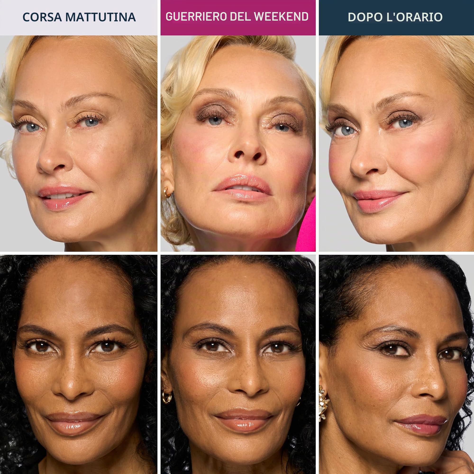 Laura Geller Beauty Glam On the Go - Palette di ombretti e fard, ogni confezione include tre pallet, pronto per essere regalato, trucco facile da usare per pelli mature