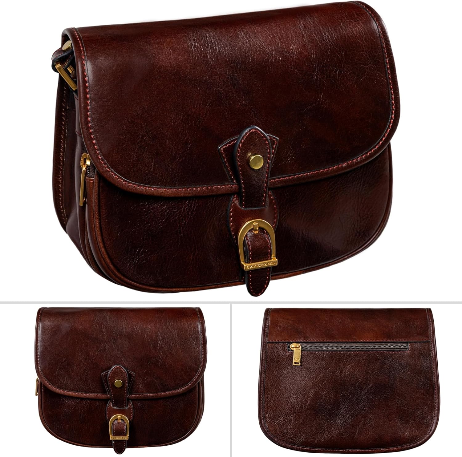 Time Resistance Leather Cross Body Bag for Women - Handbag, Shoulder, Messenger, Purse - Image 4