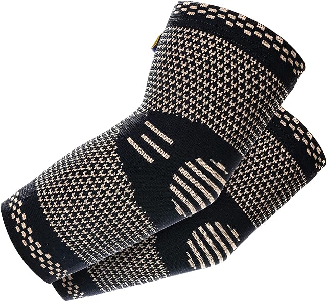 ABYON Elbow Support Brace, Compression Arm Sleeve (1 Pair) for Men Women Tennis Elbow, Golfers Elbow, Arthritis, Weightlifting, Tendonitis, Joint Pain Relief