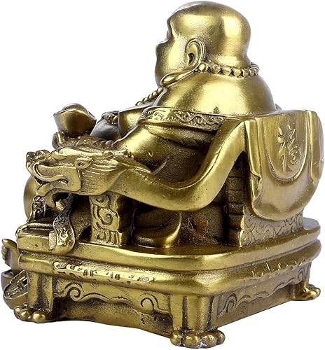 Miniatura 5 de BRABUD Feng Shui - Estatua de Buda sonriente hecha a mano sentado en la silla del emperador, escultura para el hogar, interior y exterior, adorno