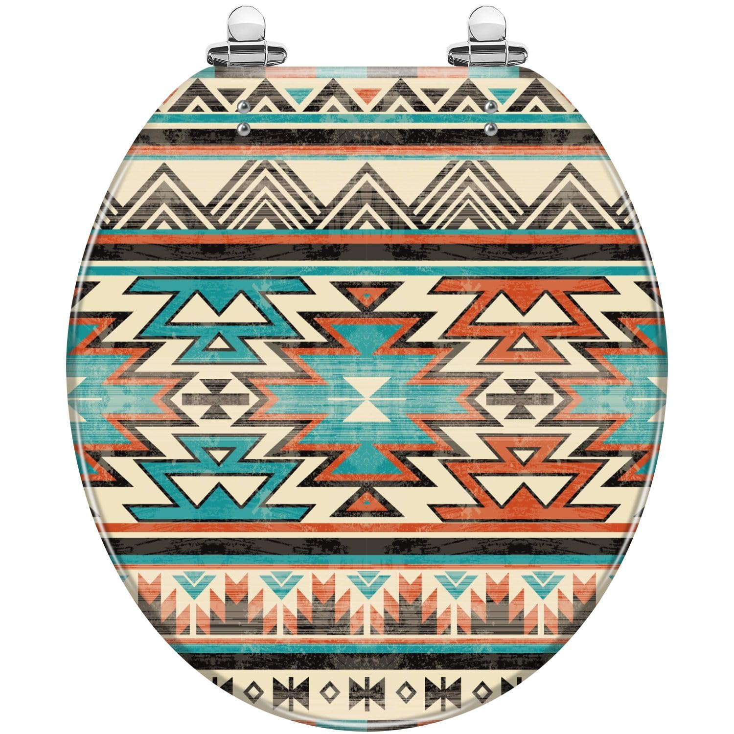 Dxpsxjl Color7 Retro Design, Talavera Tiles Round Toilet Seat, Quick Release Hingeseasy Clean Install, Adjustable, Lightweight, Durable, Portable, User-Friendly, Compact, Decorative