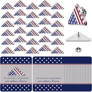 30 Sets American Folded Flag Lapel Pins Memorial Day Pins On Card 4th Of July Gifts Memorial Day Patriotic Pin Bulk For Smiquincentennial 250th Anniversary