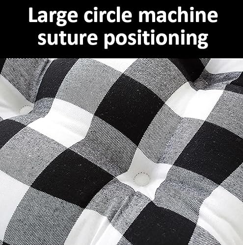 Miniatura 5 de Cojines para sillas de cocina con lazos, juego de 2 cojines de asiento para sillas de cocina, 17 x 17 pulgadas, diseño de cuadros de búfalo,