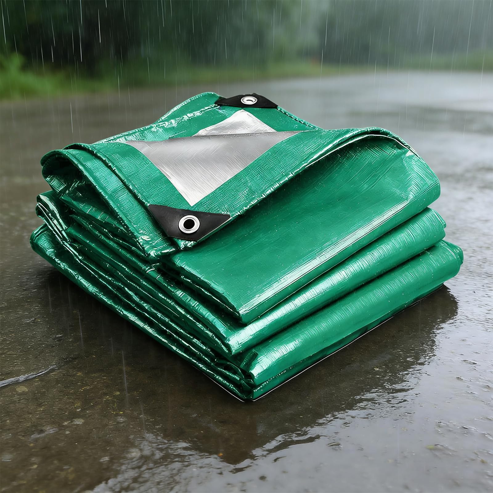 Lona impermeable exterior 140x140 cm verde B de plástico plegable