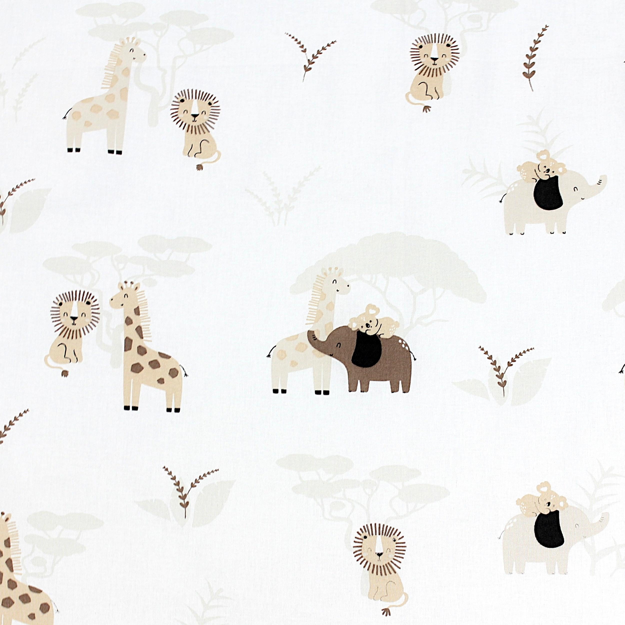 TupTam Colchón para Cambiador para Bebés Niños y Niñas, Safari/León/Marrón/Hojas/Verde, 70 x 50 cm — view 67