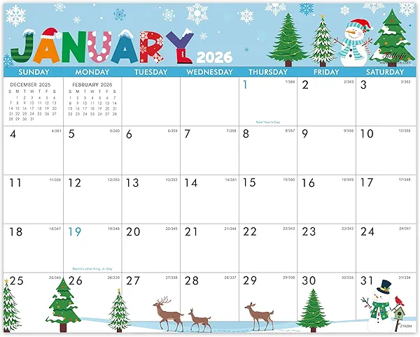 2026 Calendar - Magnetic Calendar for Refrigerator, Jan.2026 - Dec.2026, 8" × 10", 2026 Magnetic Refrigerator Calendar, Tear-off Pad, Blocks with Julian Dates - 12 Different Themes