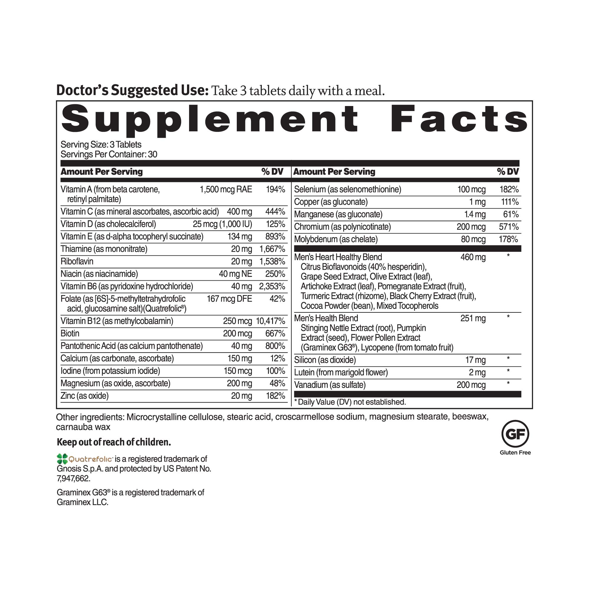 Dr. Sinatra's Heart Healthy Multivitamin for Men with Vitamin D 1000 IU