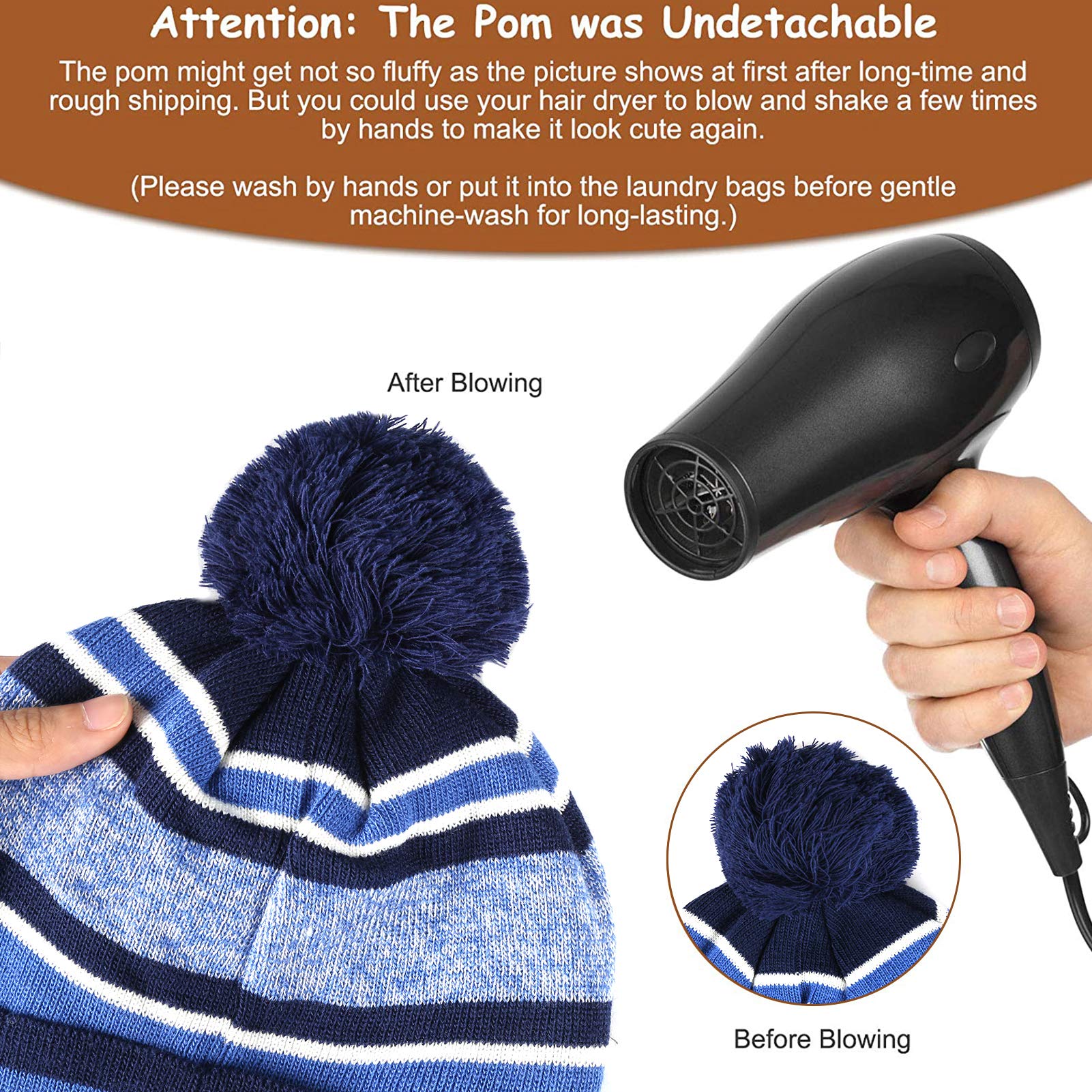 Bequemer Laden Enfants Hiver Tricoter Chaud Bonnet Chapeau Echarpe Gants Ensemble pour Garcon Fille 2-7 Ans avec Doublure Polaire Pompon