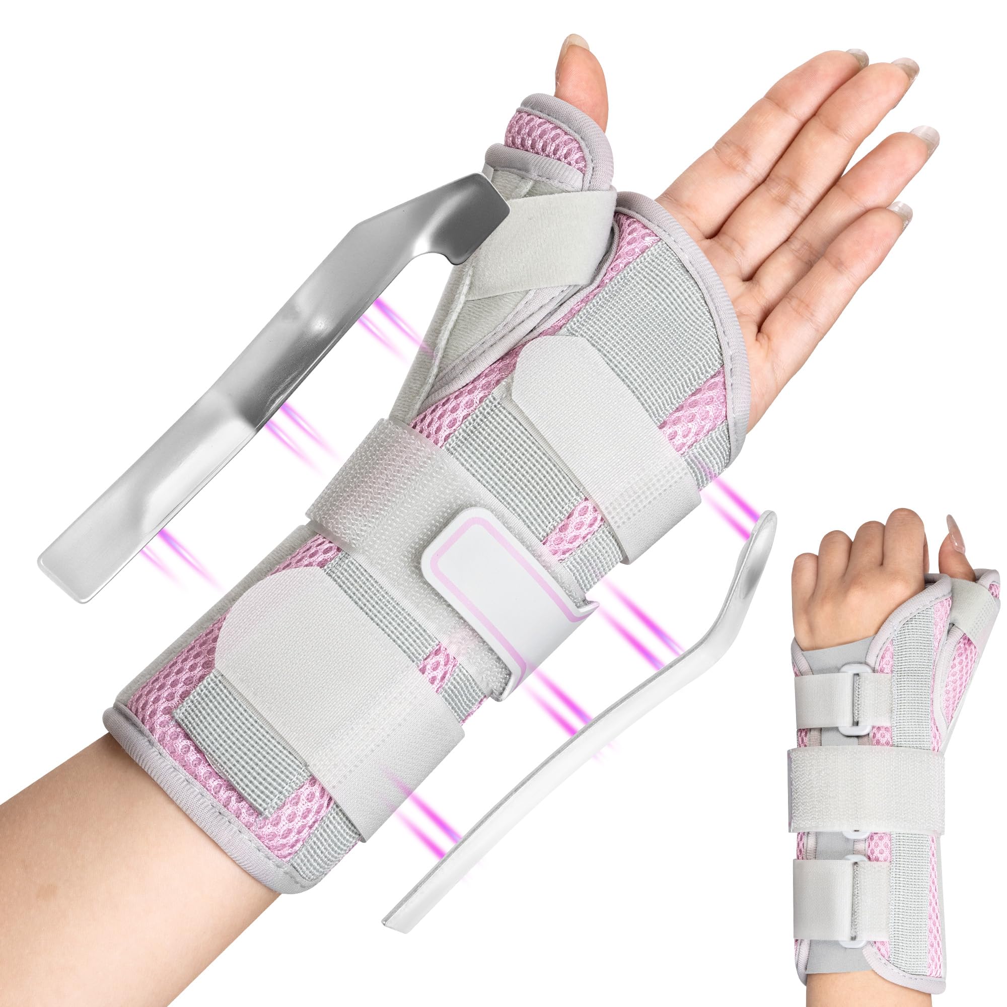 Medibot Wrist Thumb Brace for Day Night Support - Adjustable Spica Splint for Carpal Tunnel De Quervains Tendonitis