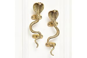 Indian Shelf Antique Brass Cabinet Pulls Cobra Snake Decorative Door Handles Interior...